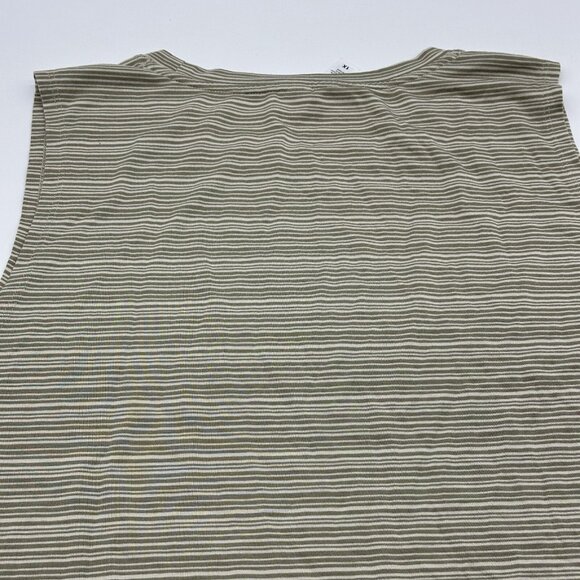 Athleta Cloudlight Women's Plus Size 1X Beige Striped Stretch Muscle Tank Top - Picture 9 of 9